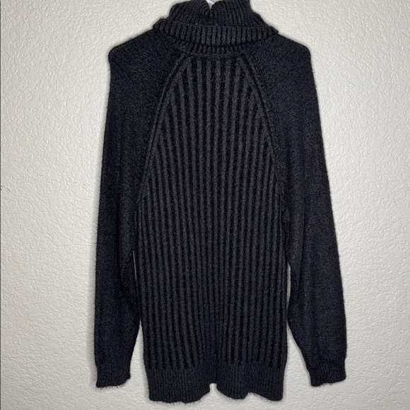 Free People Big City Turtleneck Knit Sweater Gray Ribbed XS - Picture 6 of 7